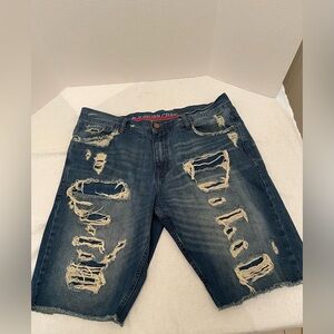 Jordan Craig Ripped grunge street wear men’s denim shorts size 38